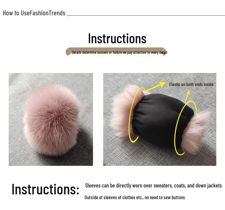 Fluffy Faux Fox Fur Windproof Wrist Warmers