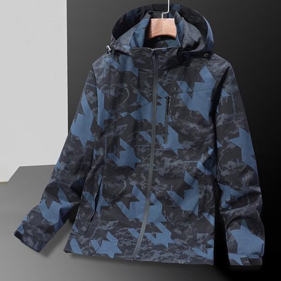 Herren Windbreaker Wasserabweisend Winddicht Frühling Herbst Übergröße Kapuzenjacke Mantel