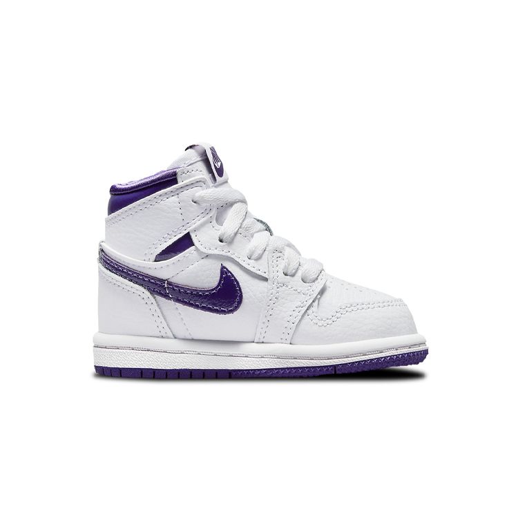Air Jordan 1 Retro High OG TD Court Purple Dětské tenisky Bílé CU0450-151