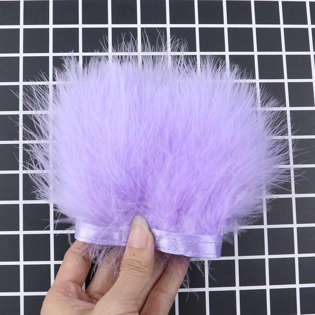 Feather8-10cm Fluffy Turkey Feather Trim On Ribbon – 1-10m Natural Feathers Fringe for Sewing, DIY Crafts, Wedding & Clothing Decor