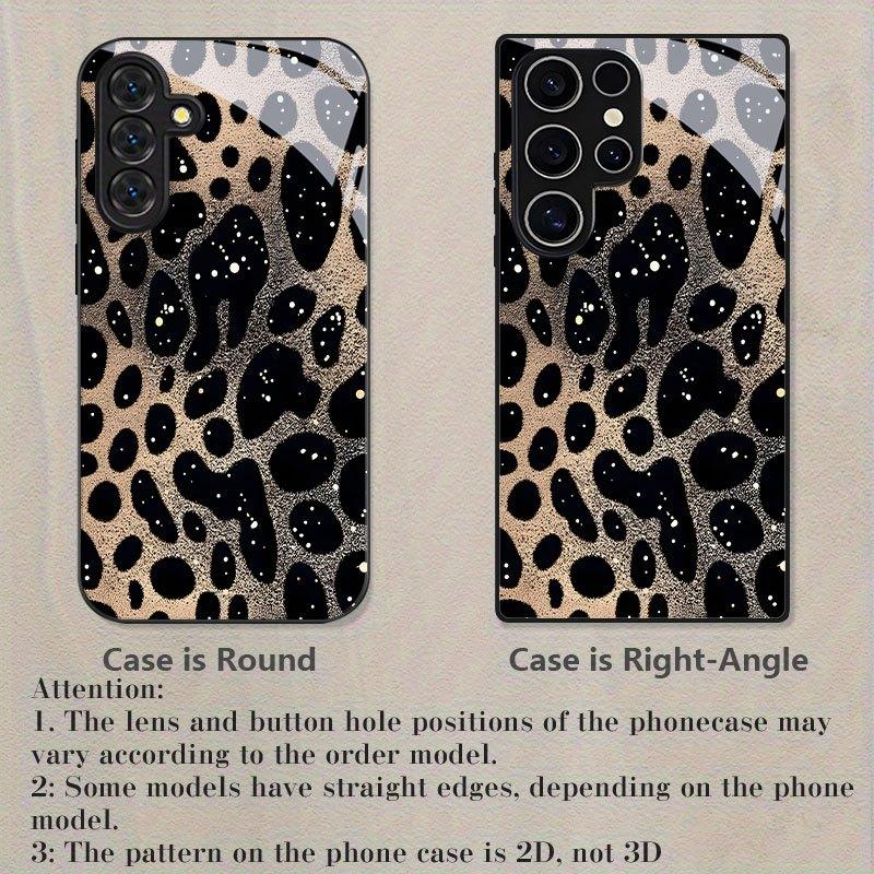 Leopard Print Pattern Glass Phone Case Suitable for Samsung Galaxy S26 S25 S24 S23 S22 S21 S20FE/Ultra/Plus Anti Drop Back Cover