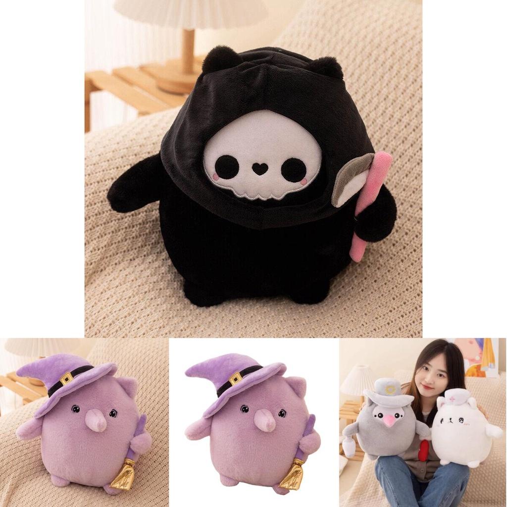 Cute Dark Cat Plush Toy For Halloween Gift 20cm Height