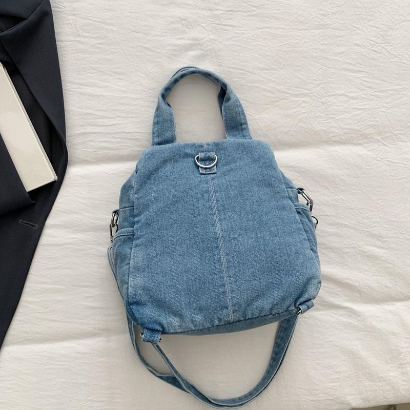 Embroidered Denim Bag Women's Shoulder Bag Cartoon Printed Crossbody Bag