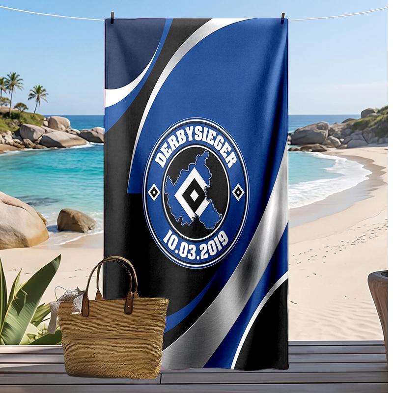 Asciugamano da Spiaggia con Stampa Calcio Hamburger SV, Asciugamano Grande Morbido ad Asciugatura Rapida per Spiaggia Campeggio Nuoto