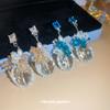 Silver Needle High-end Zircon Glass Pearl Bow Stud Earrings, Personalized Exquisite Niche Fashion Earrings