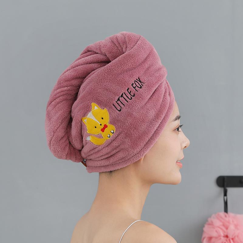 Magic Shower Hat Made of Microfiber, Double-layer Embroidery Towel, Bath Caps, A Hat for Dry Hair, A Quick -drying Soft Hat for A Lady, A Turban