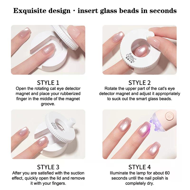 Rotierender Katzenauge-Nagelmagnet Breiter Licht-Glaskugel-Effekt Multifunktional Starker Automatischer Nagelkunst-Magnet Für Gel-Nagellack