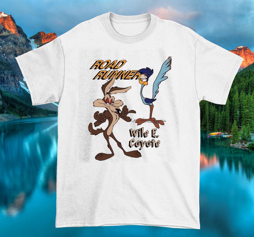 Funny Catoon Wile E Coyote and the Road Runner White T Shirt Size S4XL HN1574 Unisex T-Shirt XXXXL