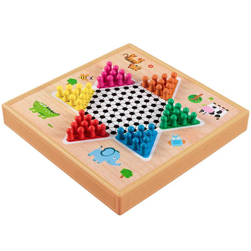 Multi-game Board Set: Ludo, Five-in-a-Row, Chinese Chess, Checkers, Animal Adventure, Kids' Chess