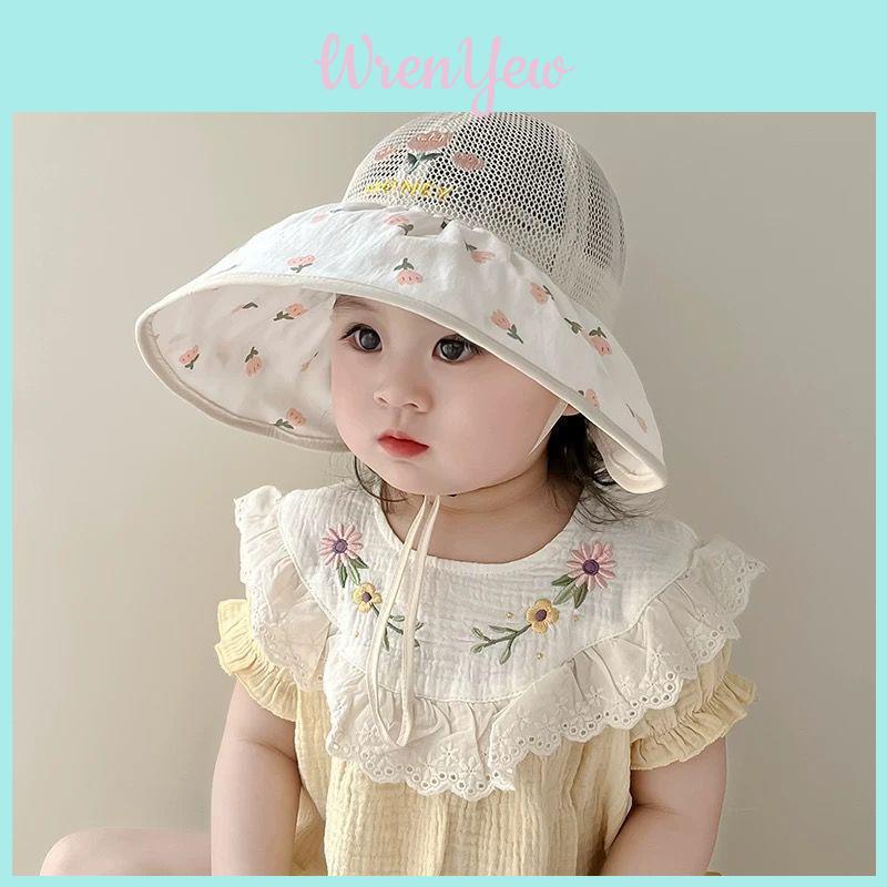 Summer Kids Sun Hat With Wide Brim Beach Shade For Toddler Girls Boys