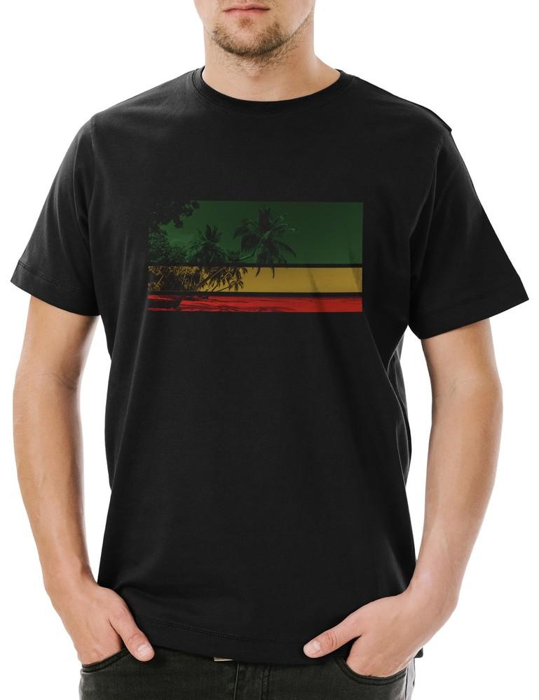 

Reggae Palm Beach Herren T-Shirt Rasta Rastafari Jah Irie Zion Reggae Babylon 2XL