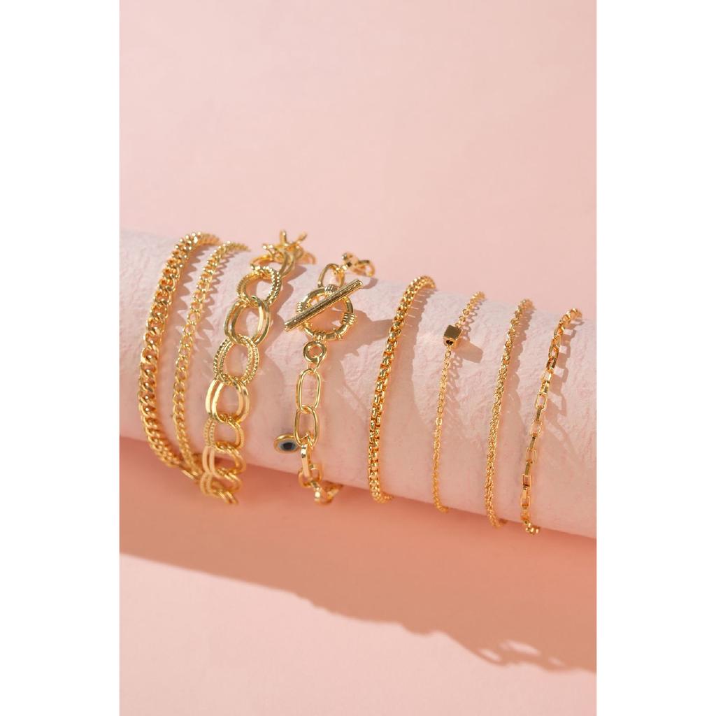 Women's Bracelet Combination Set Gold Plated