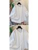 Haut Babydoll Blanc en Coton avec Inserts en Dentelle pour Femme Grande Taille, Col Rond, Manches Sept-Quarts, Été 2025