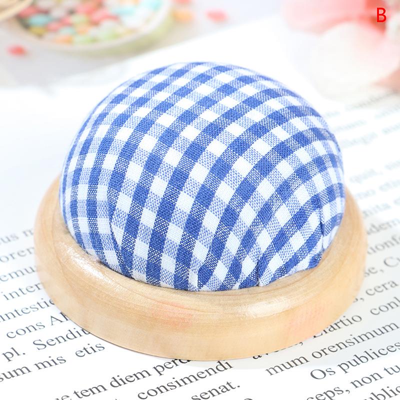 1Pc w kształcie kuli Craft igła poduszka z drewnianym dnem domu narzędzia do szycia