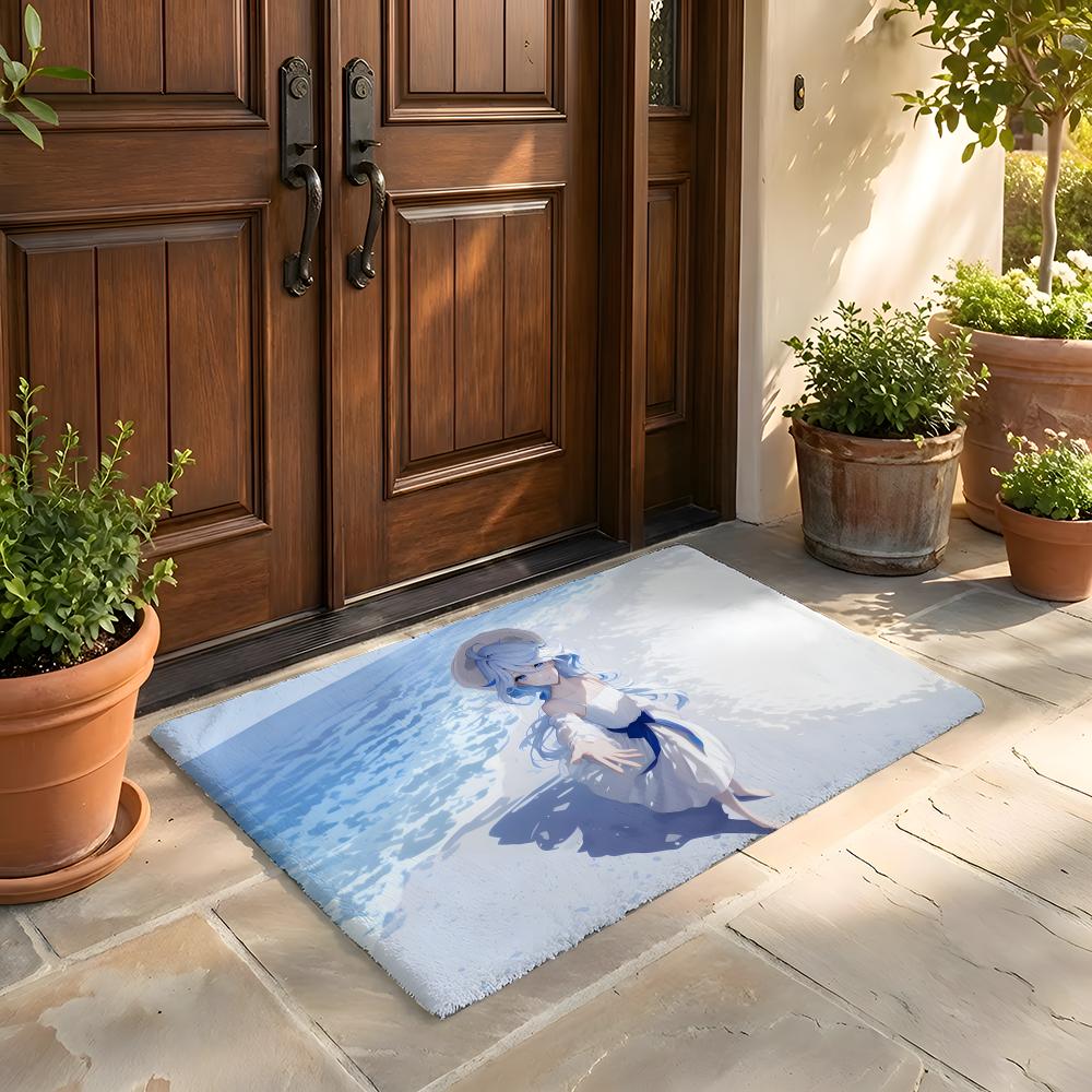 Floor Mat Soft Flannel Rug Non-Slip Absorbent Mat for Bathroom Bedroom Home Decor Genshin Impact Furina