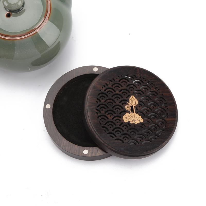 8.4cm Ebony Disc Incense Box Incense Burner DIY Zen Lying Incense Box Decoration Household Indoor Incense Burner To Purify Air