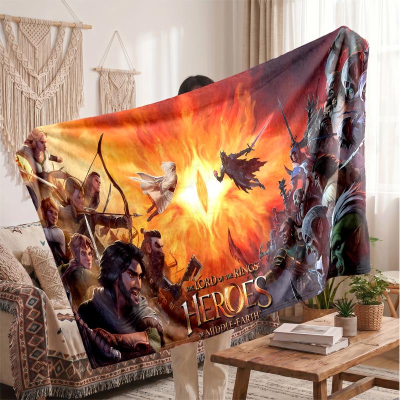 The Lord of the Rings Printed Flannel Blanket, Skin Friendly Warm Throw for Indoor Couch Bed Daily Use