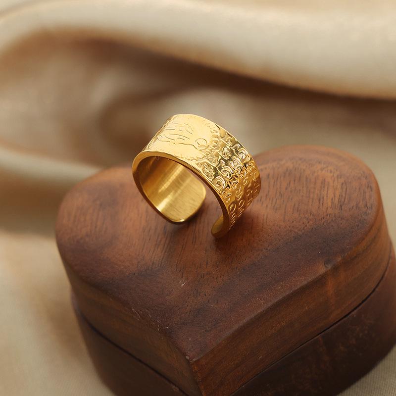 Personalized Engraved Geometric Titanium Steel Ring