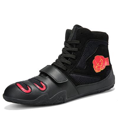 1123 Boxing Shoes Men Women High Top Mesh Surface Lace Up Wrestling Anti Slip Breathable Sports Velcro