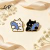 Alloy Badge Pin Holding Fish Cartoon Cat Brooch Enamel Kitten Pin Scarves Decorative Animal Clothing Accessories for Backpacks Hats Jackets Brooch