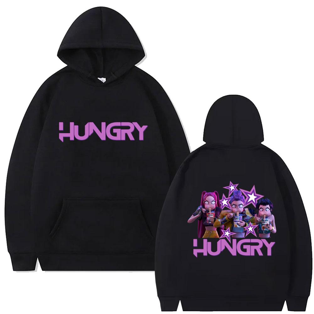 Kpop Demon Hunters Hoodie Cute Funny Rumi Mira Zoey Eat Ramen Pullover Hoodies Men Women Vintage Fashion Trend Tracksuit