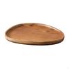 Freeform Wood Serving Tray Polished with Raised Rim Natural Wooden Platter