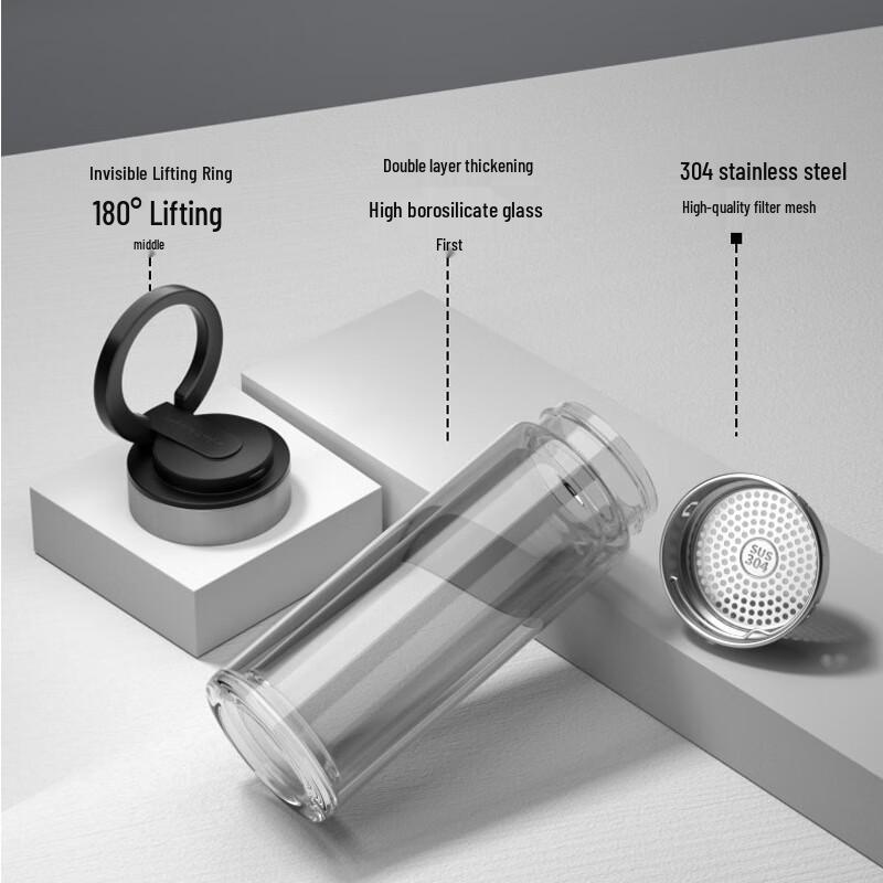 Fuguang Double Wall Borosilicate Glass Tea Mug