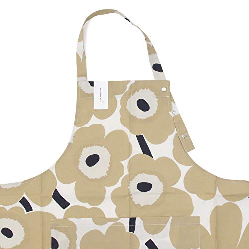Marimekko Pieni Unikko Apron, Off-White, Beige, and Dark Blue, 069907, Size 185, 83.5cm [Parallel Import]