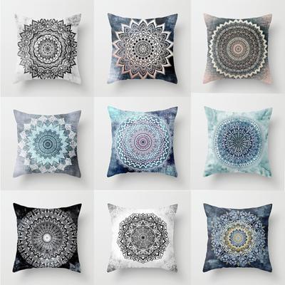 Abstract Pattern Bedside Pillowcase, Peach Skin Velvet Ethnic Style Mandala Color Palette Series