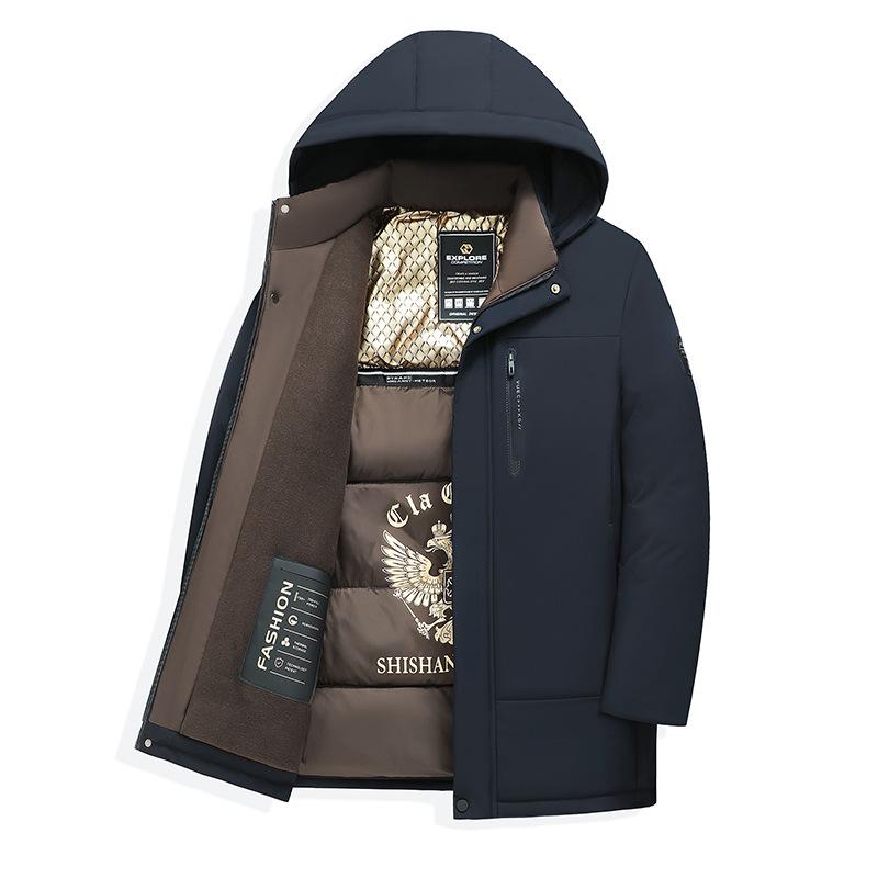

Men s Cotton-padded Clothes Winter Men s Thickened Warm Cotton-padded Jackets Dad s Down Cotton-padded Jackets L темно-синього кольору