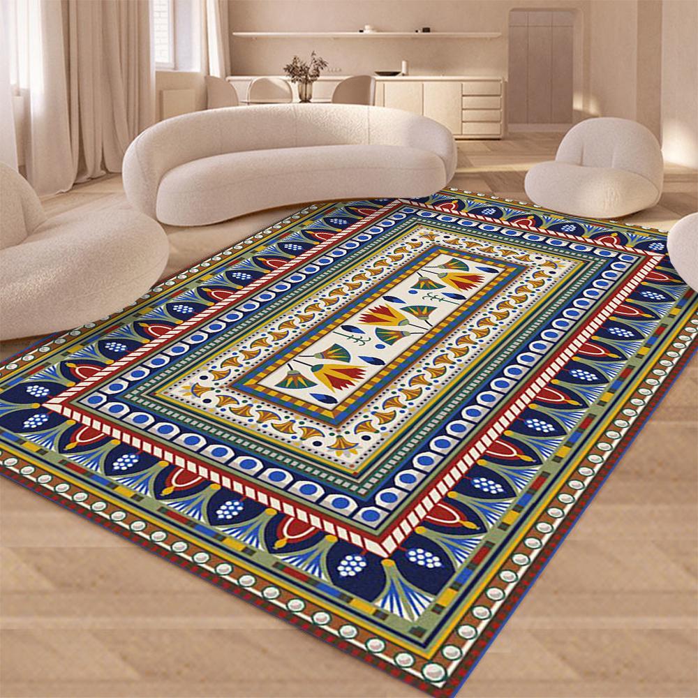 Vintage Persian Style Living Room Carpet Machine Washable Washable Floor Mat Light and Comfortable Bedroom Bedside Rugs