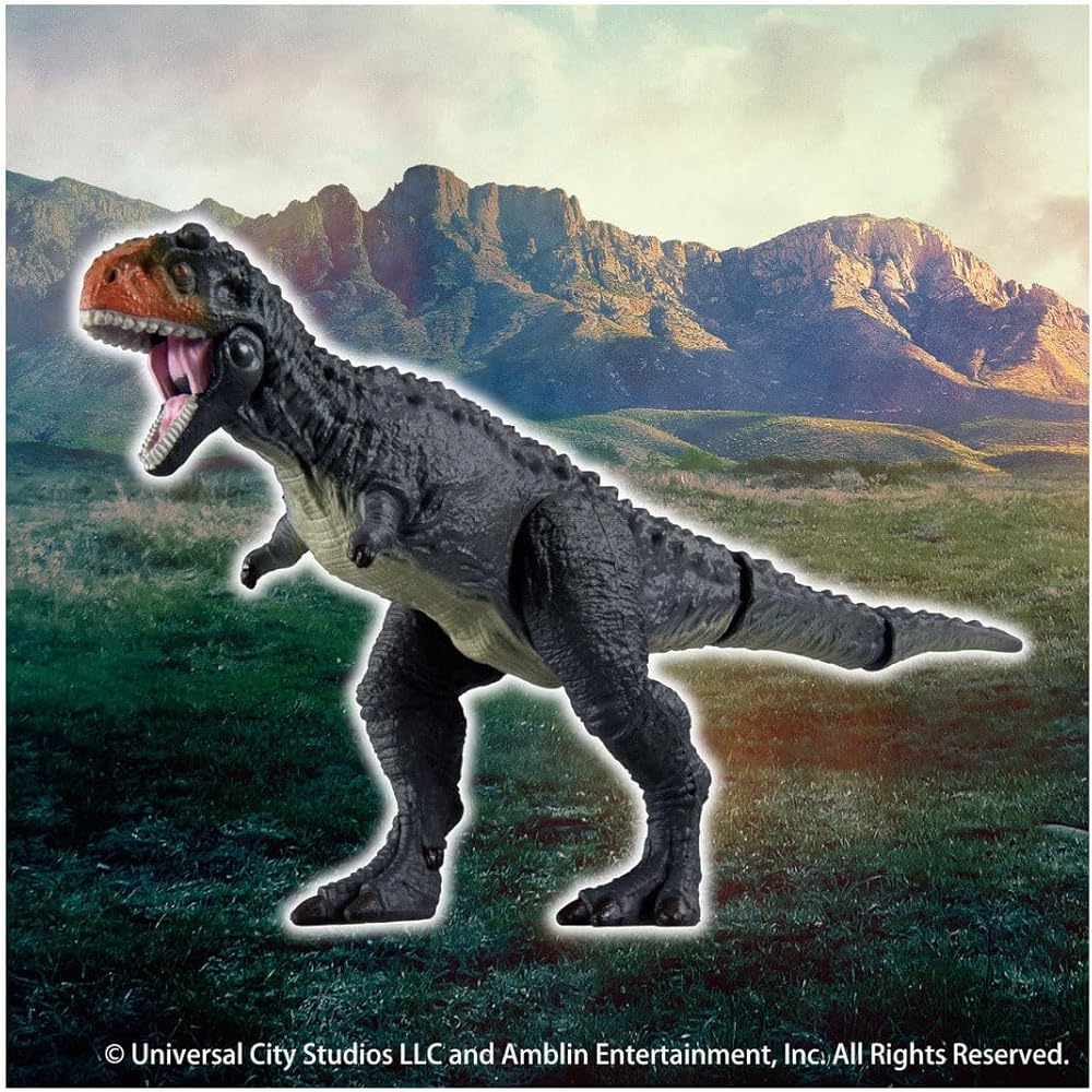 Takara Tomy Ania Jurassic World Carnotaurus Dinosaur Toy with Battle Card for Ages 3 and Up