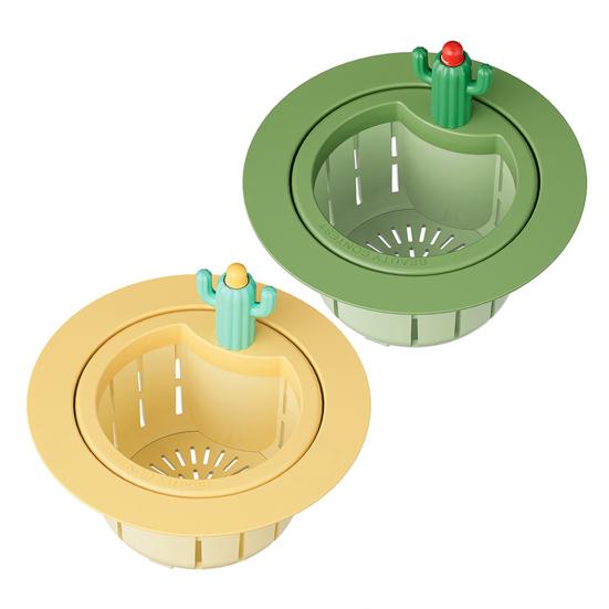 Drain Basket Cactus Sink Strainer Removable Quick Draining Anti-Clog Filter Basket Durable Easy-Clean Kitchen Accessory