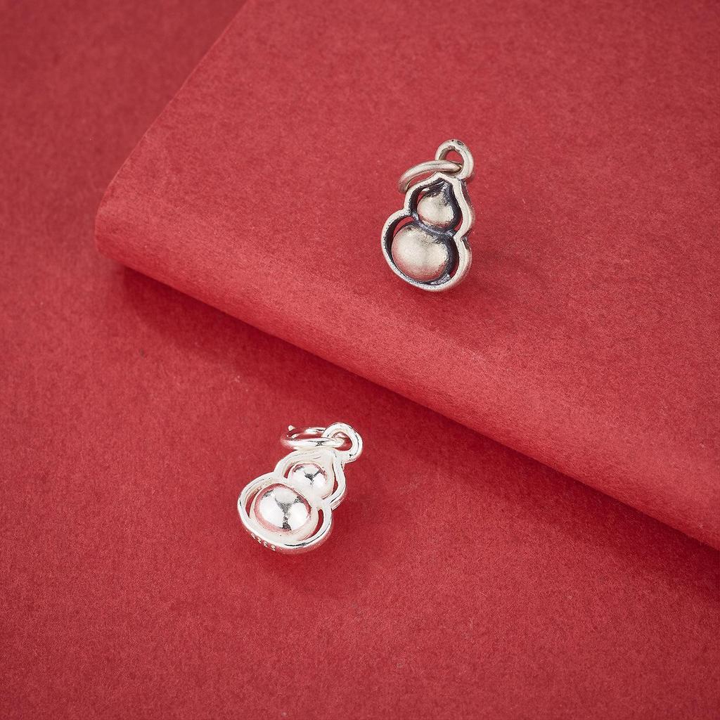 S925 Sterling Silver Gourd Pendant & Fortune Charm DIY Bracelet