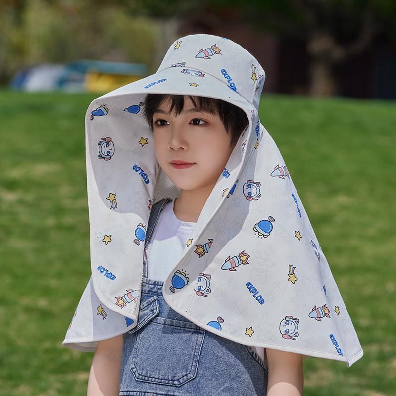 Summer Kids Sun Hat With Extended Neck Shield For Outdoor Sun Protection