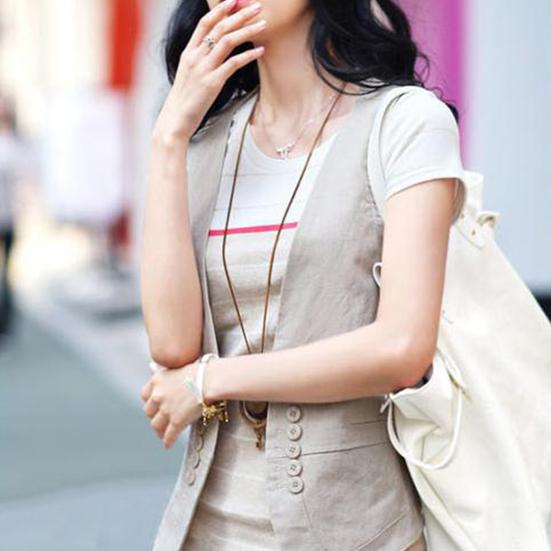 Dvouřadová vestička Všestranná Velká velikost Styl kardiganu Obleková vesta pro každodenní nošení