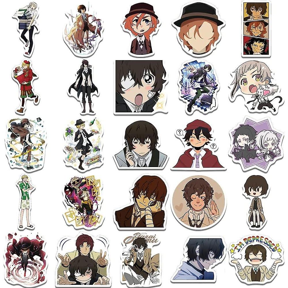 Japanese Anime Bungo Stray Dogs Stickers,50PCS Cartoon Decals for Cars Computer Scrapbook Guitar Luggage Skateboard for Cartoon Fan (Bungo Stray Dogs)