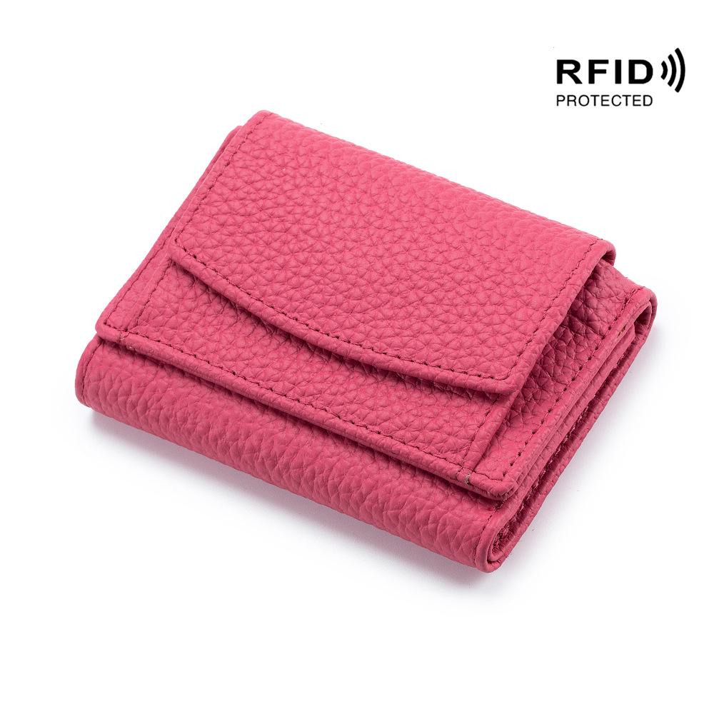 RFID Blocking Japanese Cowhide Women's Ultra-Thin Mini Wallet