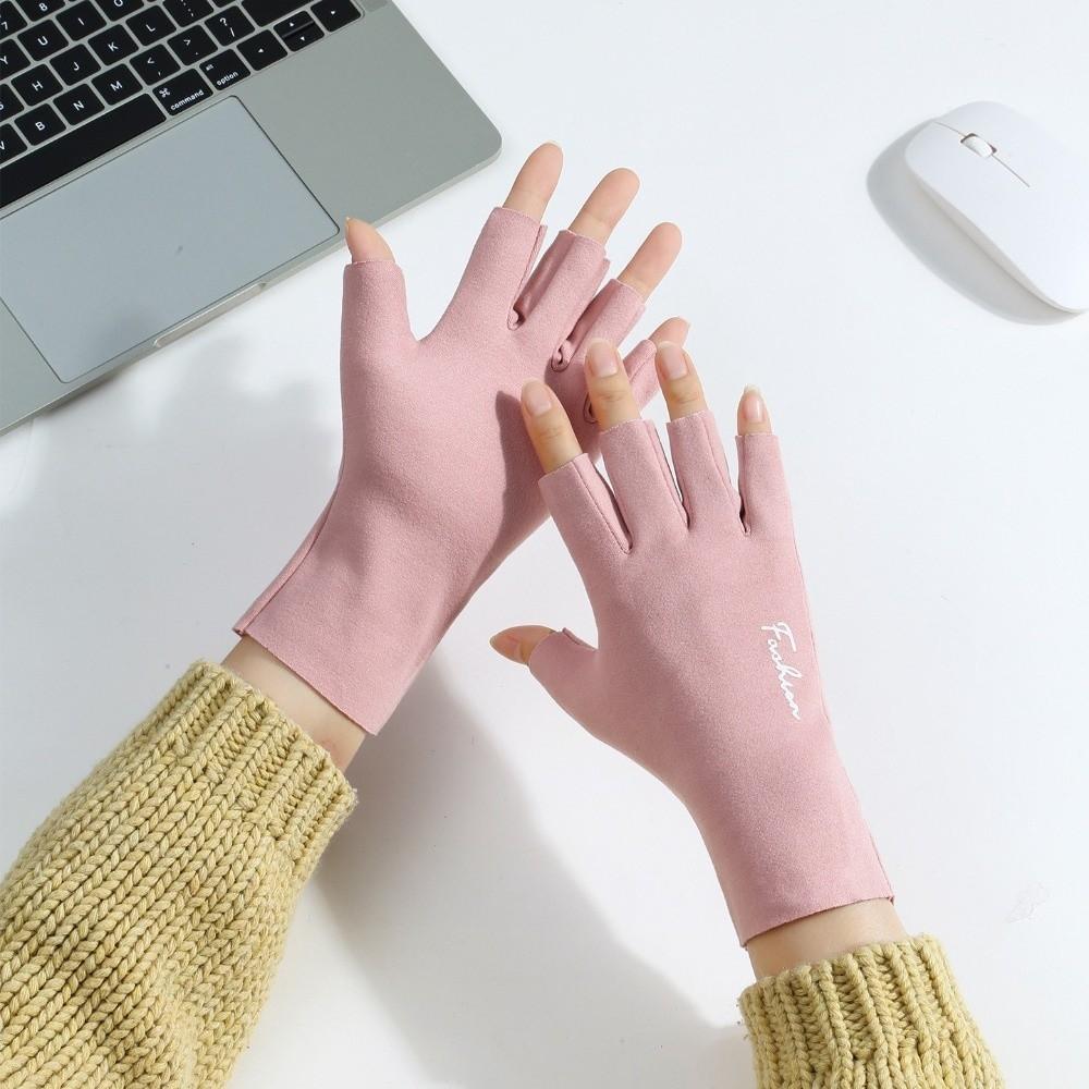 Thin Style Half Finger Gloves Solid Color Touchscreen Gloves  Outdoor Activities