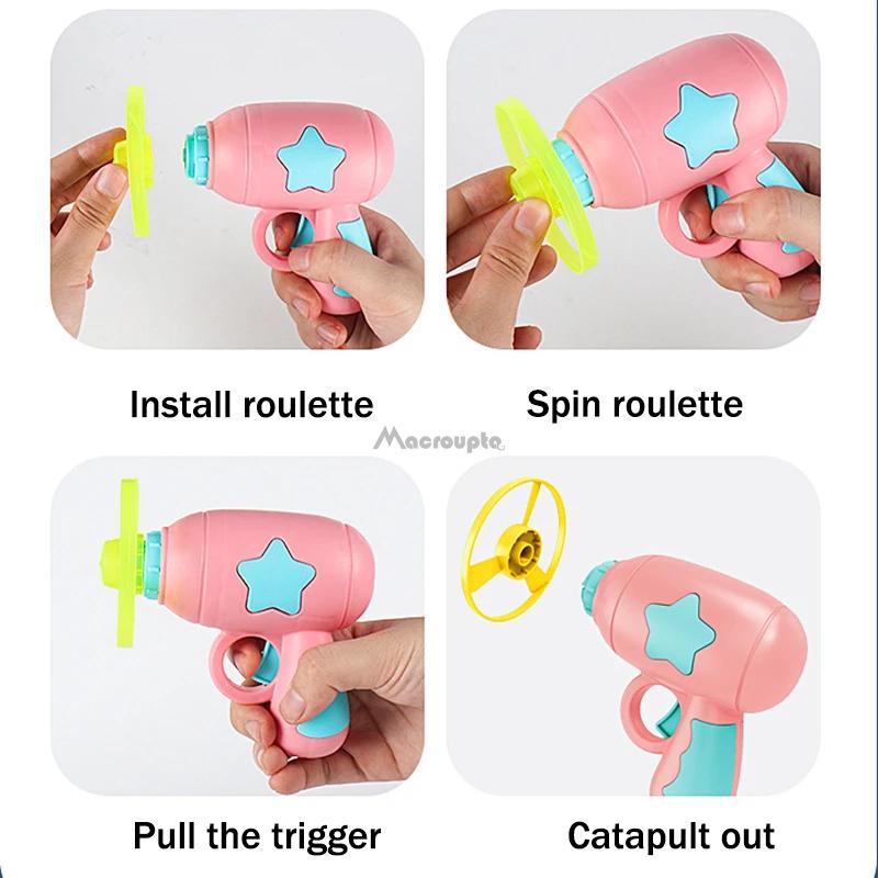 Funny Cat Toy Interactive Launch Pet Training Toy For Kitten Mini Flying Disc Shooting Gun Chasing Games Cat Toys Pet Supplies