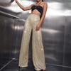 Summer Women's High-waisted Fashion Casual Pants Sequined Loose Drape Wide-leg Pants