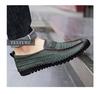 Herren Loafer aus Leder, zum Hineinschlüpfen, Größe L: Sommer atmungsaktive Hohl Design Fahrerschuhe