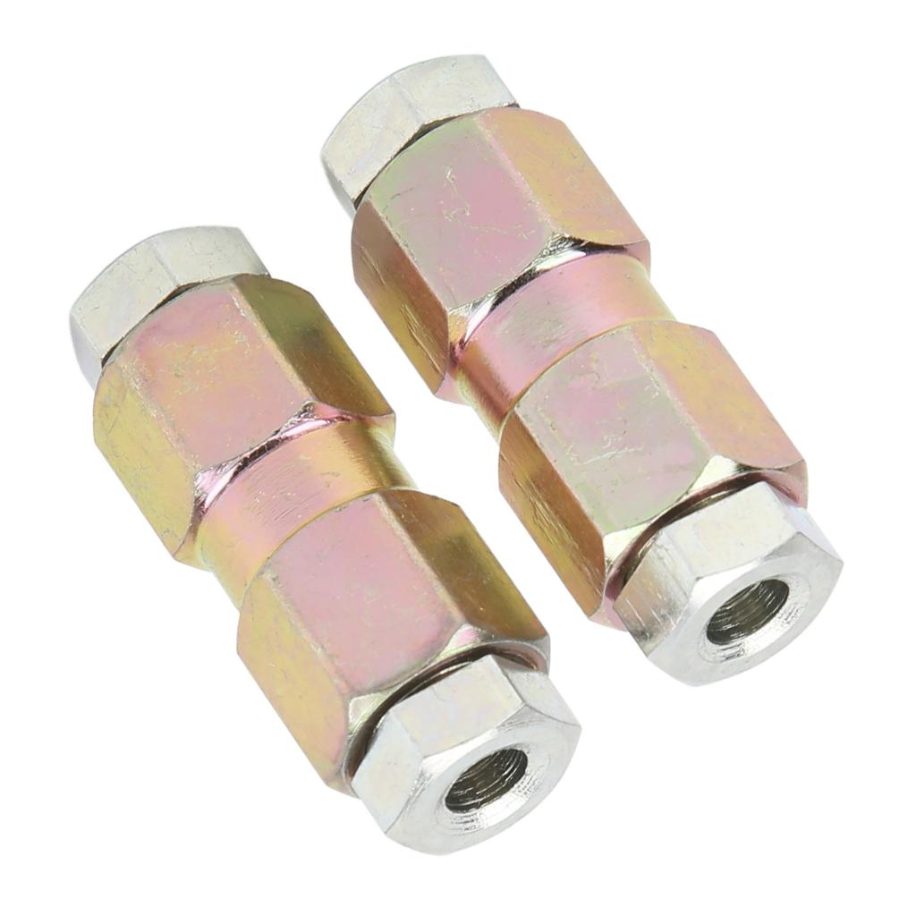 2pcs Brake Pipe Connectors 10mm 0.39in Inline Male and Female Nut for 3 16in Oil Pipe