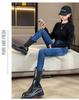 Women's High-Waist Skinny Jeans with Plus Velvet, Slim Fit, Elastic, Thickened Pencil Pants - 2023 Autumn/Winter Style.
