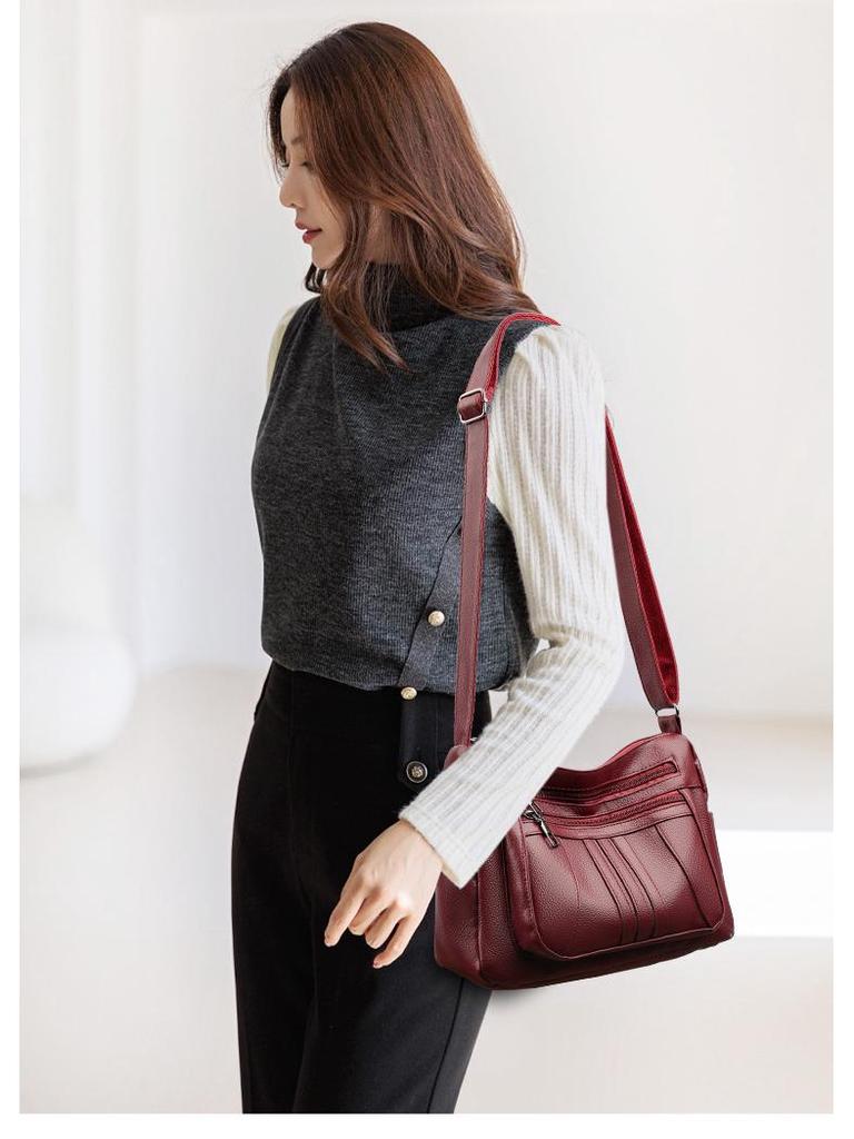 2025 Stylish Retro Leather Mummy Shopper & Crossbody Bag