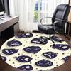 1PC Pumpkin Halloween Office Round Area Rug, Mat Suitable For Office, Under Office Chairs Bedroom Living Room Home Decor, Room Deco