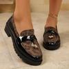 Women's Plus Size Casual Platform Low-heeled Shoes 2025 Spring and Autumn Fashion Leopard Decorative Lazy One-pedal Loafers.