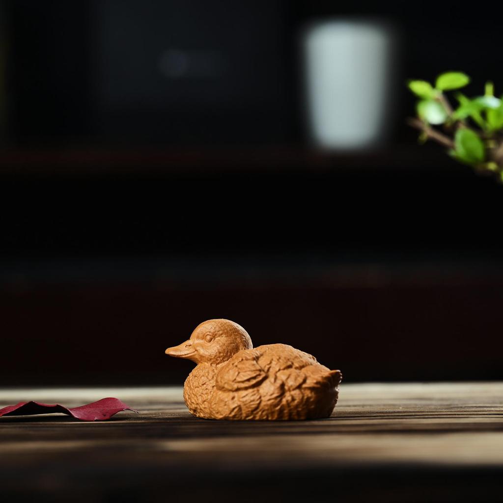 Hand-Carved Middle Finger Yellow Duck Desktop Ornament