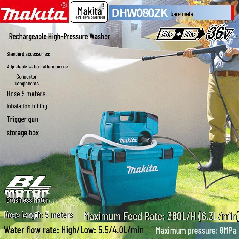 

Makita DHW080ZK Cordless High-Pressure Washer CN plug (adapter included)