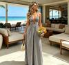 European and American summer new deep V-neck striped holiday dress hot-selling sleeveless dress